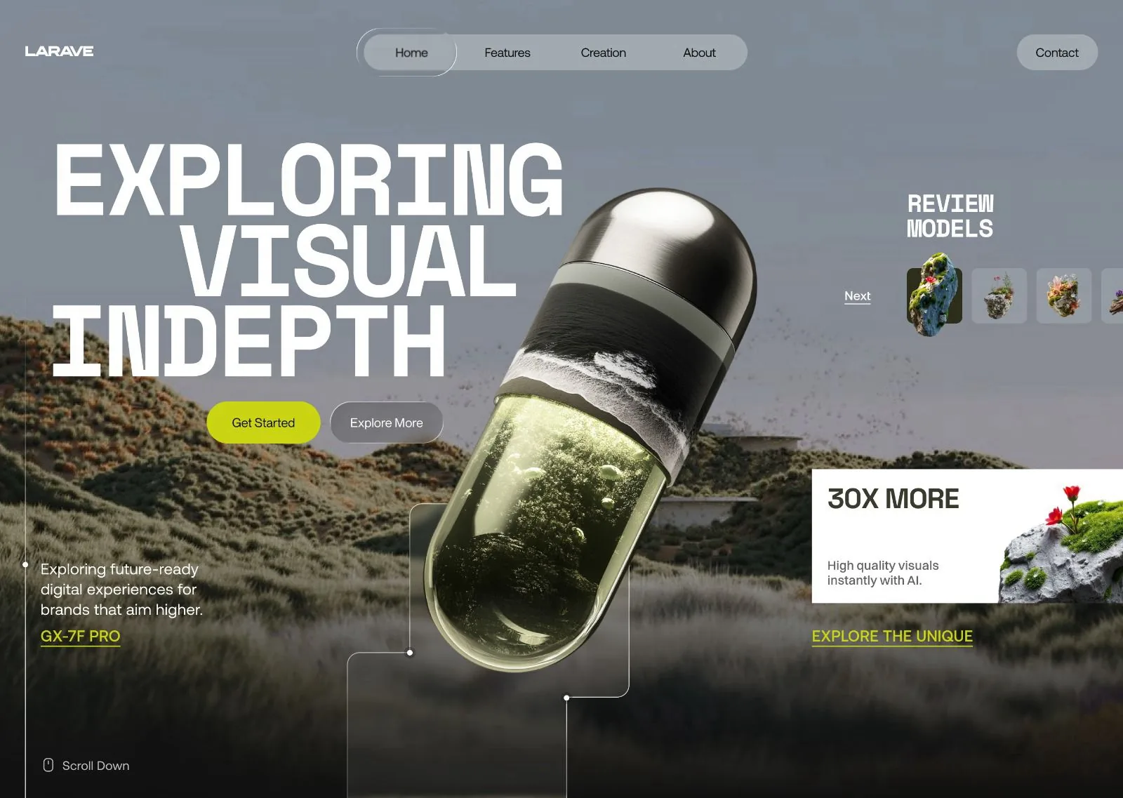 Larave AI visuals website