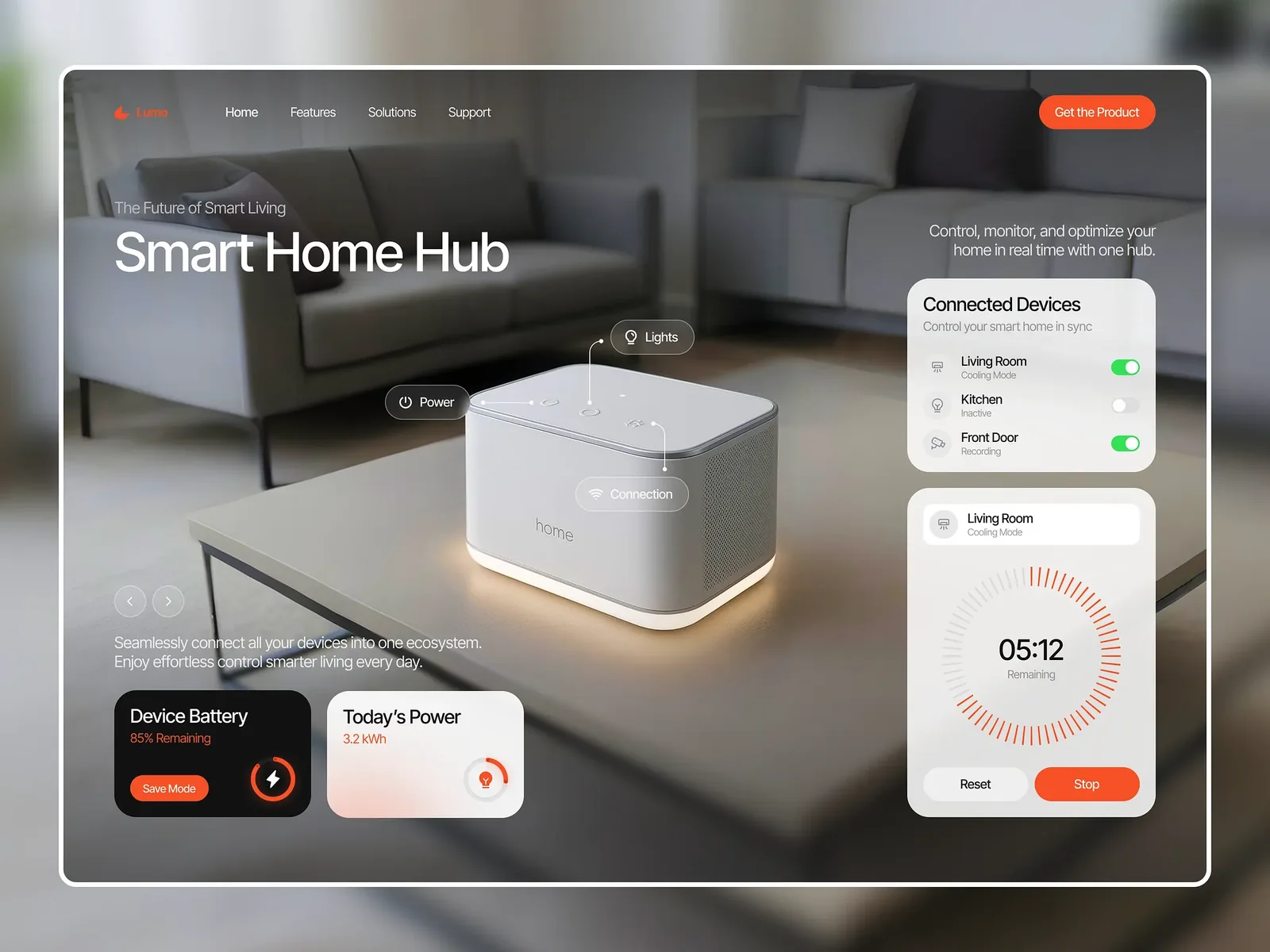 Lumo smart home hub website