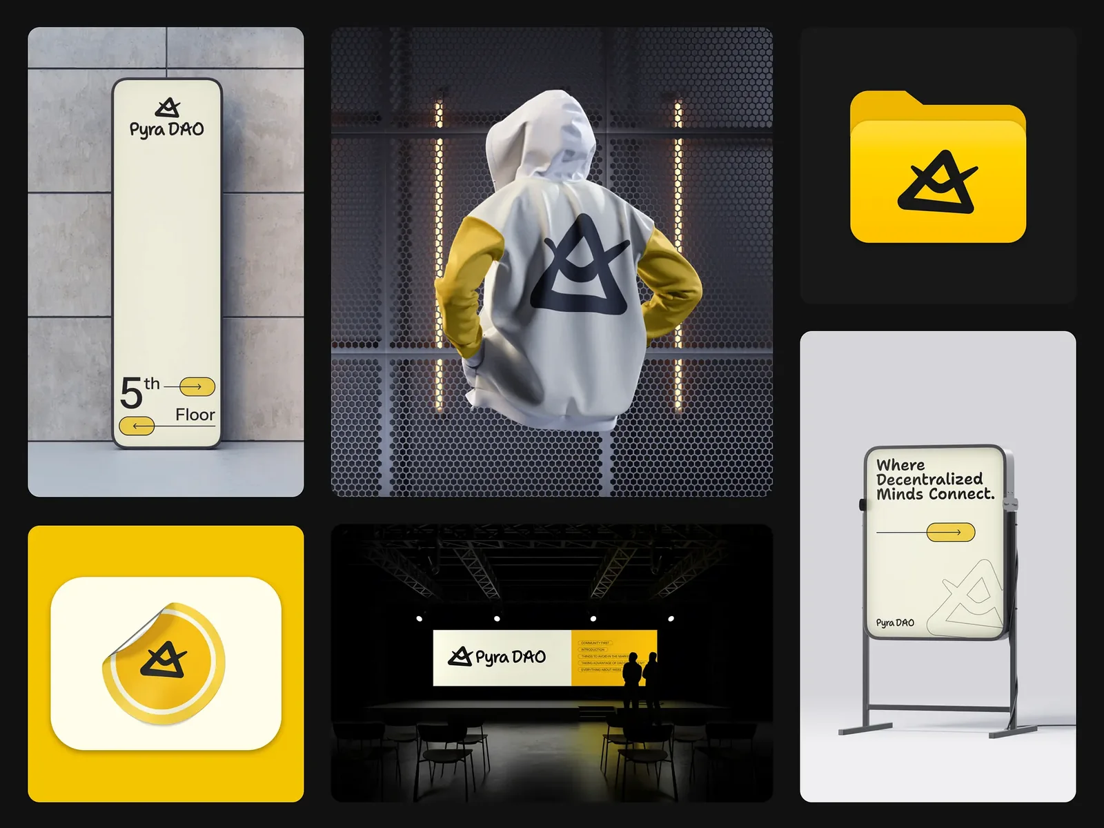 Pyra DAO brand identity applications